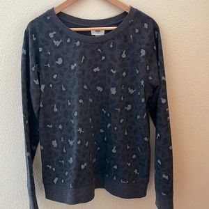 Old Navy Leopard Print Sweatshirt | Color: Gray | Size Medium